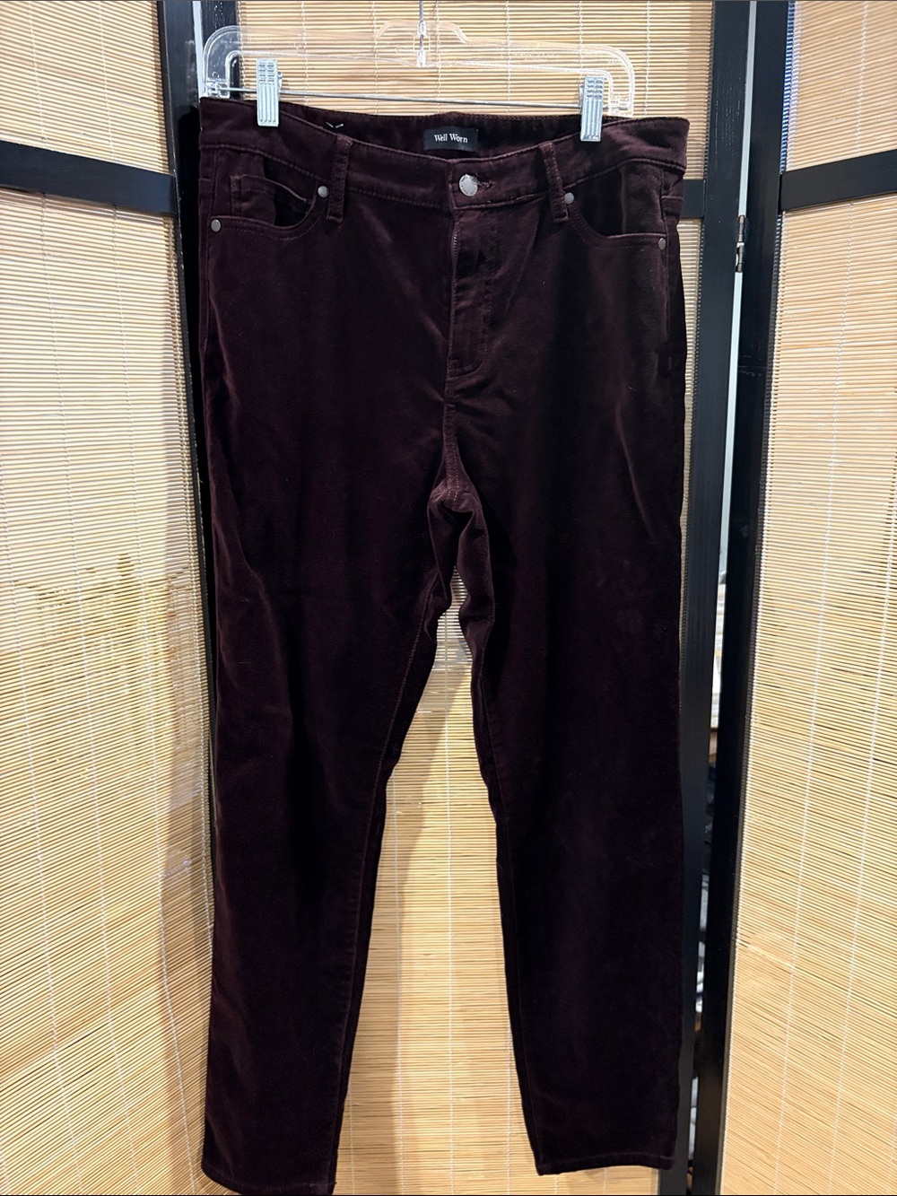 Burgundy Velvet like Pants
